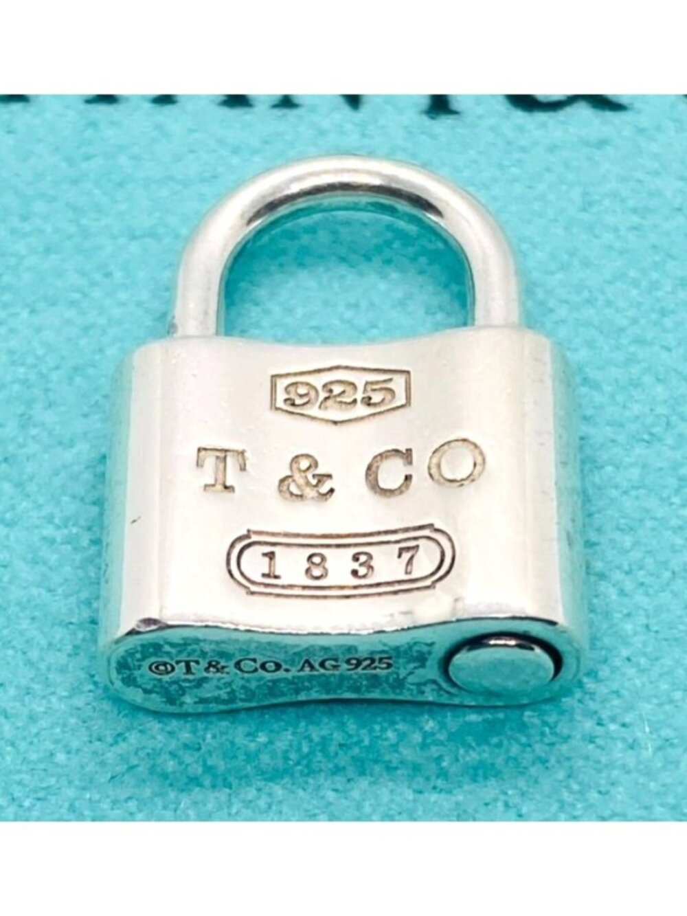 Tiffany & Co Sterling Silver 925 1837 Padlock Pendant Charm